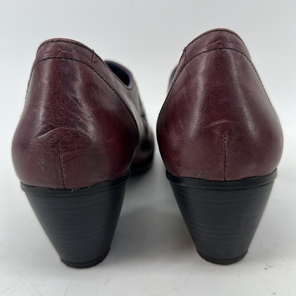 DORKING Women's Burgundy Leather Heeled Shoes - Picture 4 of 6